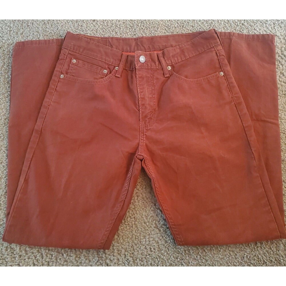Levi's 511 Slim Fit Men's Pants 33x30 Terracotta Burnt Orange Rust Red Cotton - Picture 4 of 16